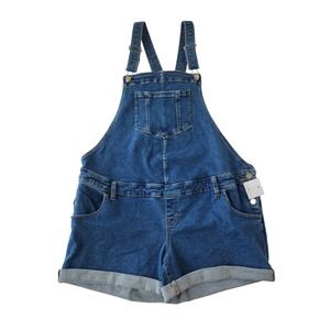 Isabel by Ingrid & Isabel Maternity Denim Shortalls Medium Wash Size 12 Overalls